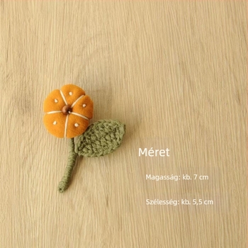 Őszi–téli vintage tök formájú brooch, 3D virágos dizájn