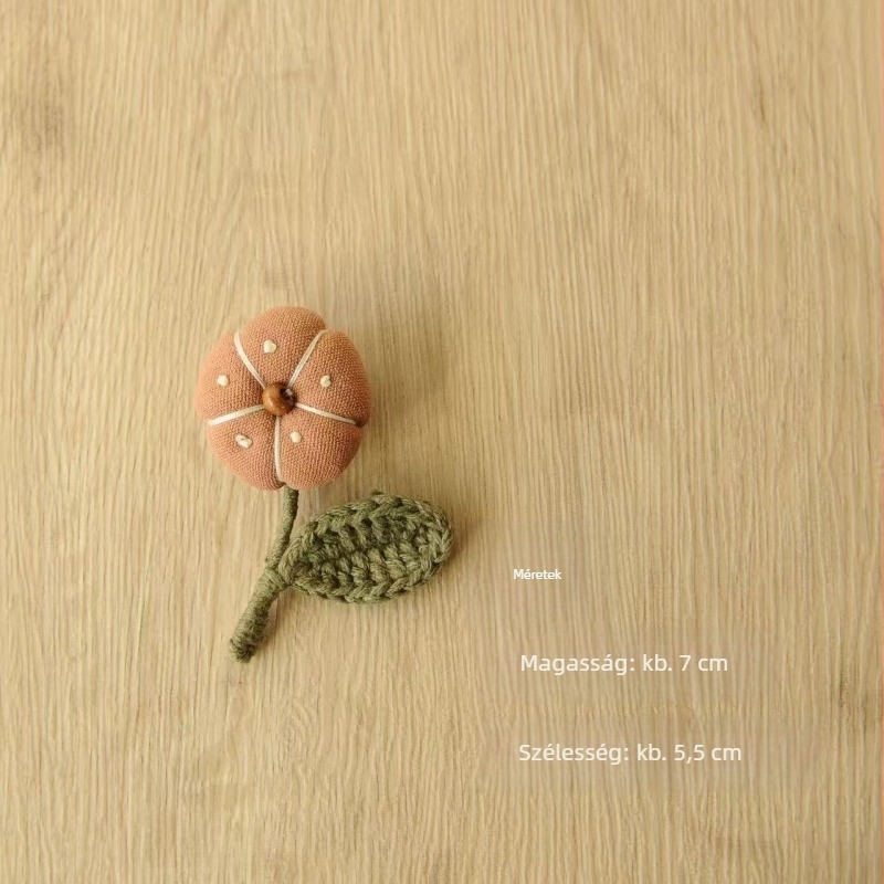Őszi–téli vintage tök formájú brooch, 3D virágos dizájn