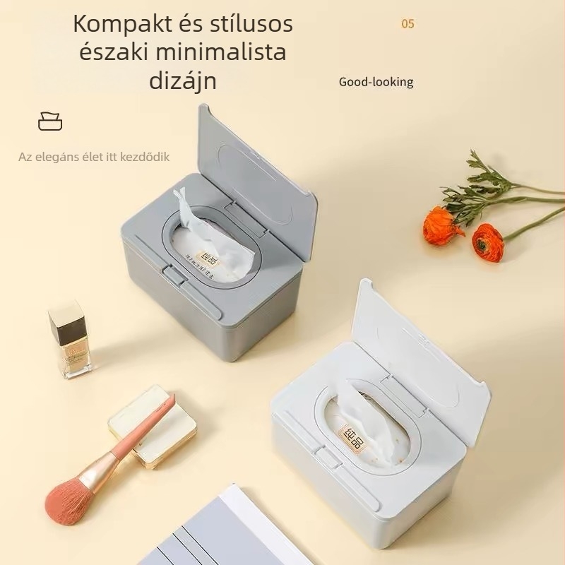 Nagy kapacitású háztartási papírtörlő doboz, zárható nedves törlőkendő tartó, nappaliba, elegáns kialakítás