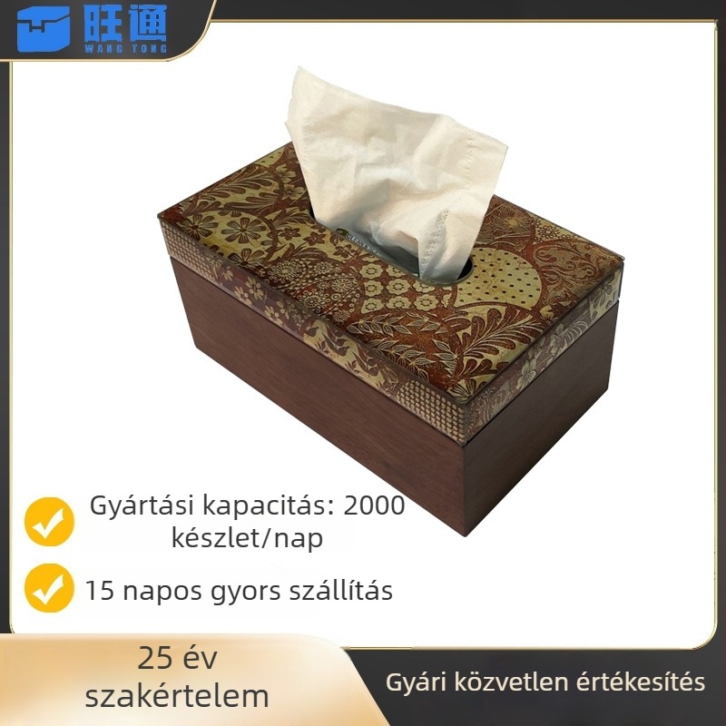 Fából készült prémium papírzsebkendő tartó otthoni használatra