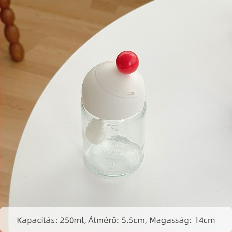 Üveg fűszertartó színes golyókkal a konyhába – integrált só- és fűszertartó
