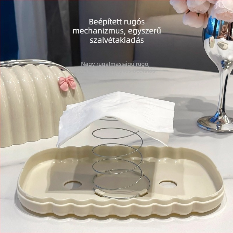 Nappaliba szánt zsebkendő-doboz, luxus műanyag, elegáns, multifunkcionális asztali tároló