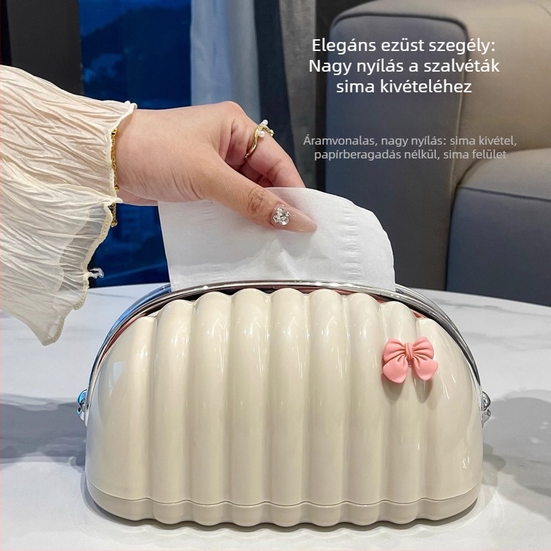 Nappaliba szánt zsebkendő-doboz, luxus műanyag, elegáns, multifunkcionális asztali tároló