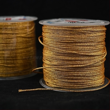 Sinterezett aranyszál és jáde szál, 0,8 mm, No. 72 arany-ezüst fonott szál DIY karkötők és nyakláncokhoz