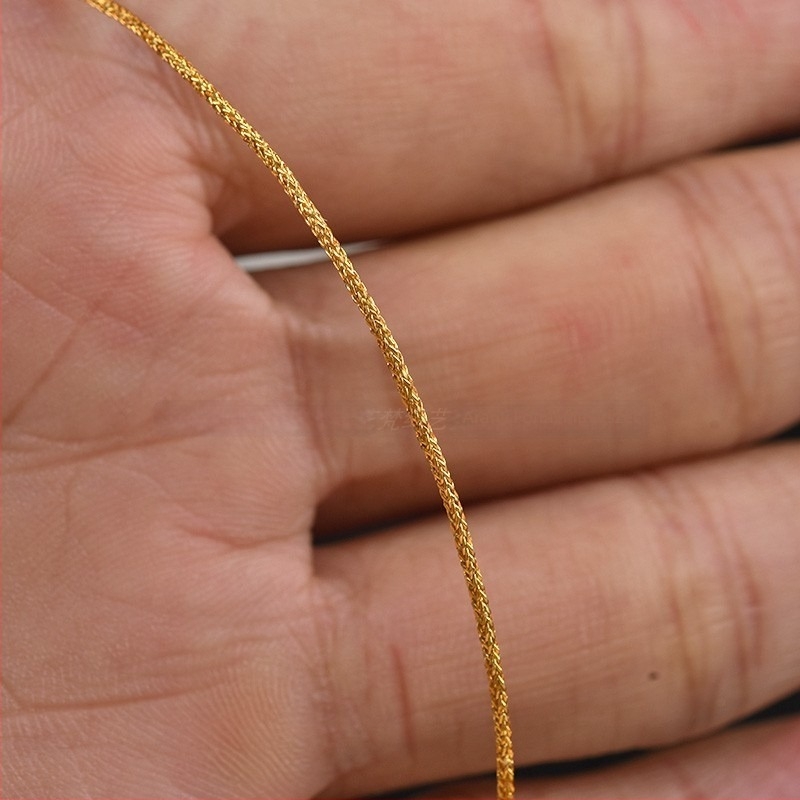 Sinterezett aranyszál és jáde szál, 0,8 mm, No. 72 arany-ezüst fonott szál DIY karkötők és nyakláncokhoz
