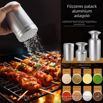 Alumínium fűszertartó porosztóval és sótartóval, konyhai és kereskedelmi használatra