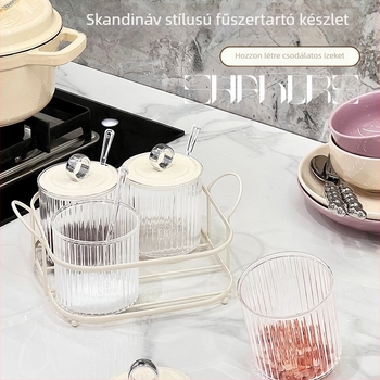 Könnyű luxus fűszertartók készlet – műanyag konyhai tárolóedények sóhoz és fűszerekhez