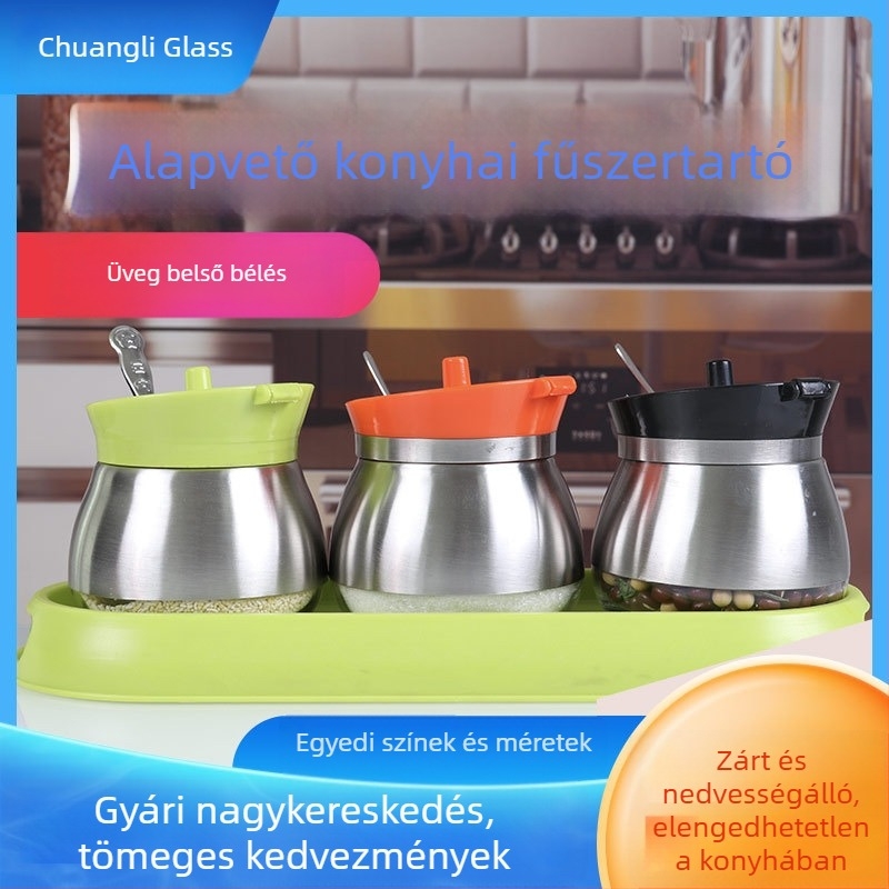 Üvegből készült fűszertartó – só és monosodium glutamát számára