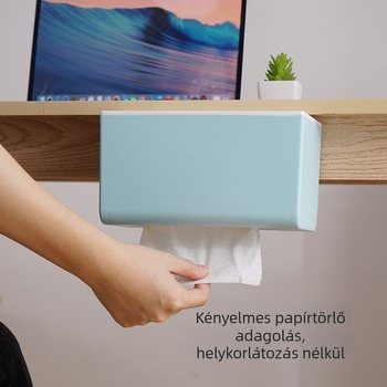 Műanyag, téglalap alakú papírzsebkendő doboz otthonra, nappaliba és fürdőbe – modern minimalista stílus krém színben