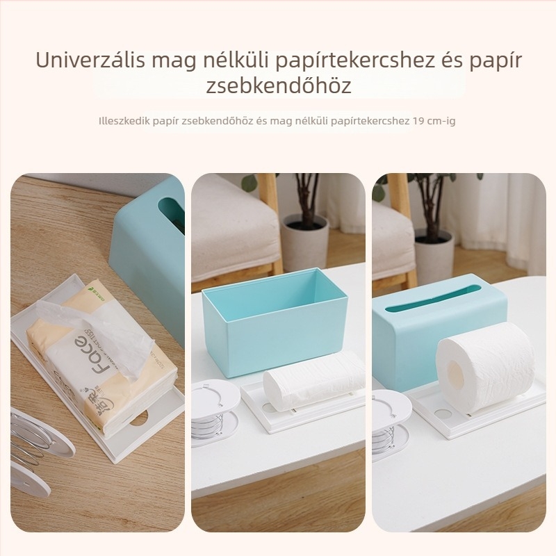 Műanyag, téglalap alakú papírzsebkendő doboz otthonra, nappaliba és fürdőbe – modern minimalista stílus krém színben