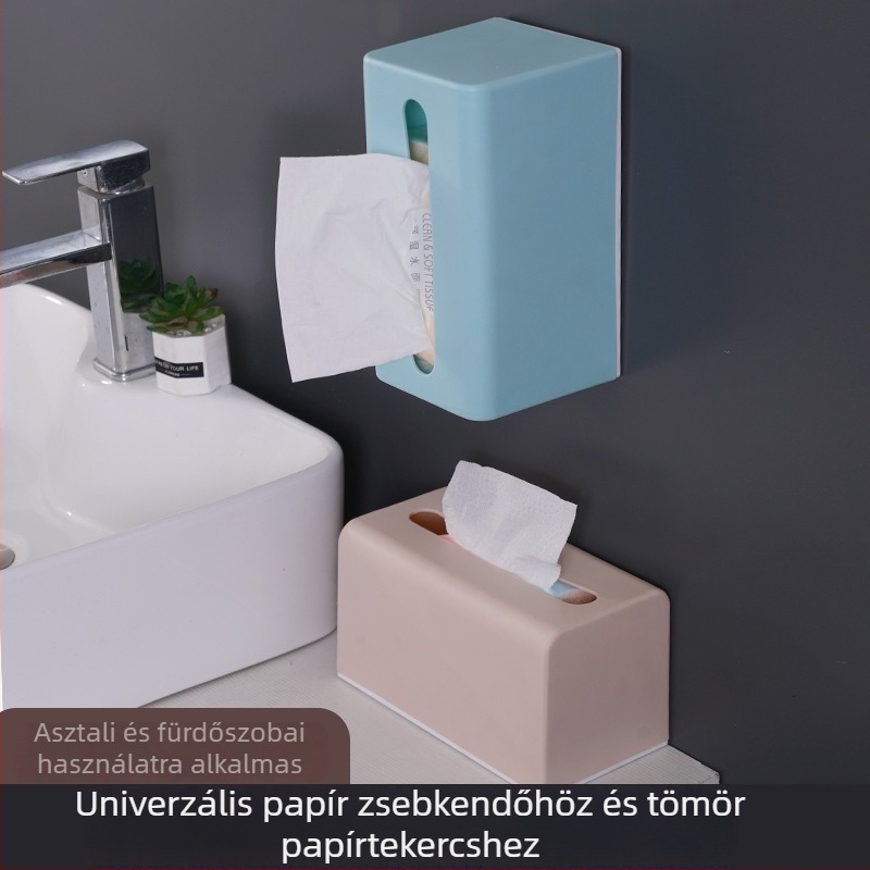 Műanyag, téglalap alakú papírzsebkendő doboz otthonra, nappaliba és fürdőbe – modern minimalista stílus krém színben