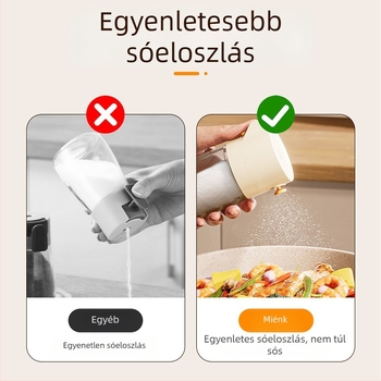 Precíz sóadagolóval ellátott sótartó és fűszertartó üvegkészlet a konyhához