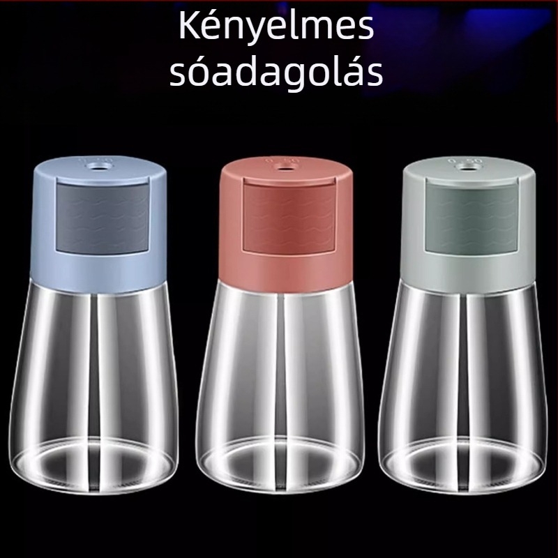 Pontos sóadagoló készlet lezárt fűszeres üvegekkel – nedvességálló konyhai tárolók