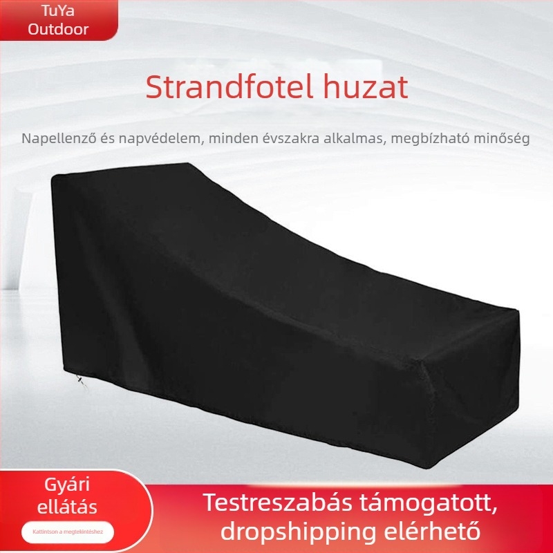 Kültéri strandfotel porvédő, vízálló védőhuzat, Oxford szövetű bútorvédő