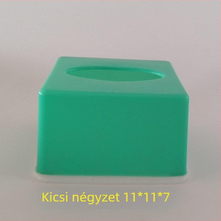 Műanyag négyszögletes közepes méretű papírzsebkendő tartó, téglalap alakú papírzsebkendő doboz, zsebkendőcső, mindennapi használatra