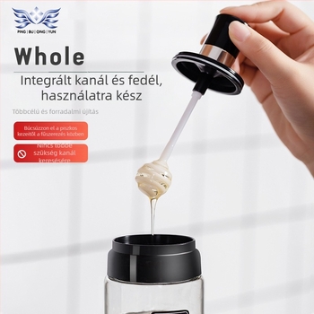 Üvegből készült konyhai fűszertartó készlet beépített kanálfedővel és sótartóval