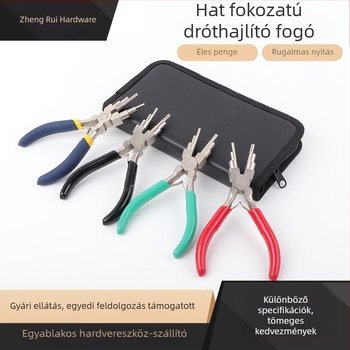 6 hüvelykes huzalozó fogó, 6 szakaszos, kör végi ékszerfogó, U- alakú DIY tekerő eszköz
