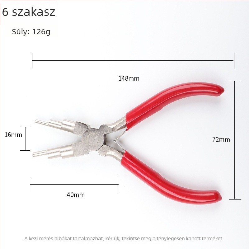 6 hüvelykes huzalozó fogó, 6 szakaszos, kör végi ékszerfogó, U- alakú DIY tekerő eszköz