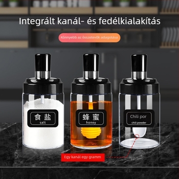 Családi luxus fűszerező üvegkészlet - só és MSG fűszercsomagoló üvegek, forgó konyhai tároló