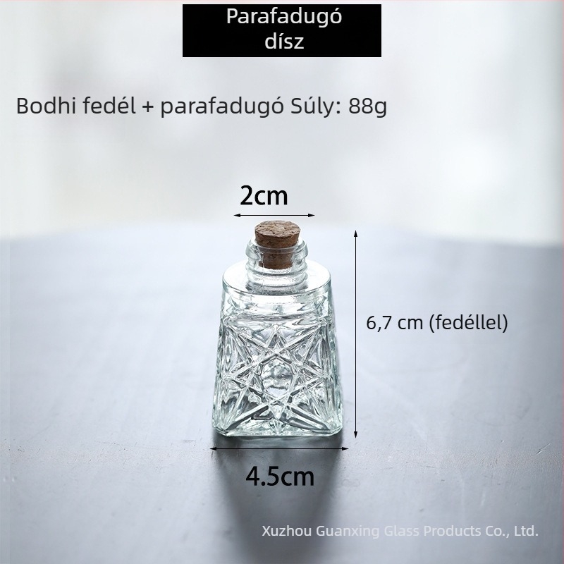 Európai vintage mini üveg parafadugóval, átlátszó kívánságüveg, tárolóedény, fotórekvizit, dekoratív dísztárgy