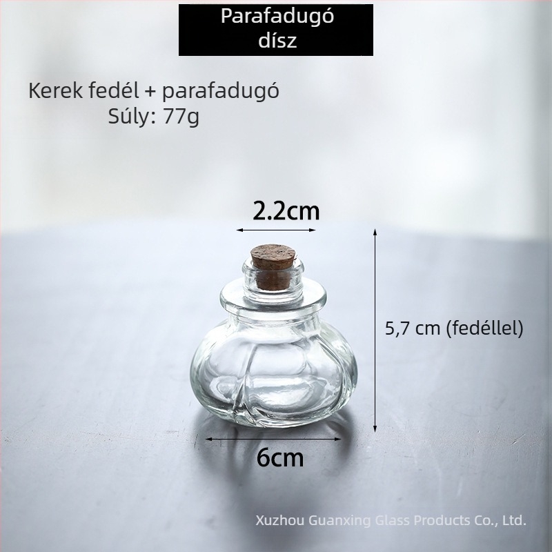 Európai vintage mini üveg parafadugóval, átlátszó kívánságüveg, tárolóedény, fotórekvizit, dekoratív dísztárgy