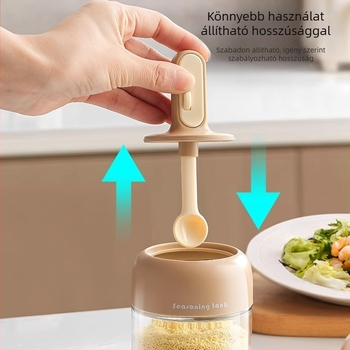Kihúzható fűszertartó üvegkészlet beépített kanálfedéllel