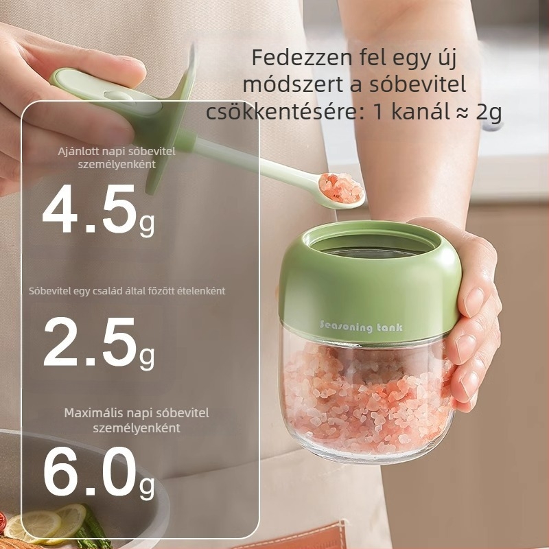 Kihúzható fűszertartó üvegkészlet beépített kanálfedéllel