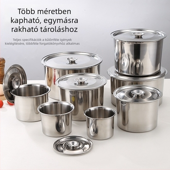Junda 304 rozsdamentes acél fűszeres tartály fedéllel, folyékony fűszerezéshez, sótartó, hőálló, éttermi használatra