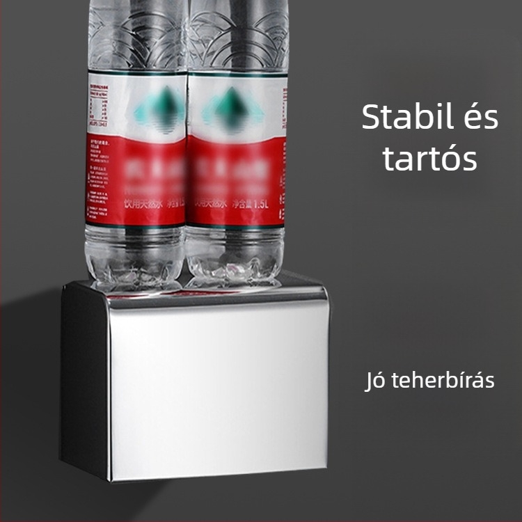 15 cm-es négyzetes zsepitartó rozsdamentes acélból, 304, falra szerelhető, vízálló fürdőszobához, többfunkciós