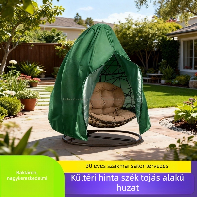Dupla tojás alakú fotelhez vízálló védőhuzat, kültéri használatra, cipzárral