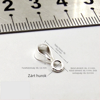 S925 Sterling ezüst – dinnyemag alakú csatoló, nyitott-zárt DIY ékszerhez (lánc és karkötő)