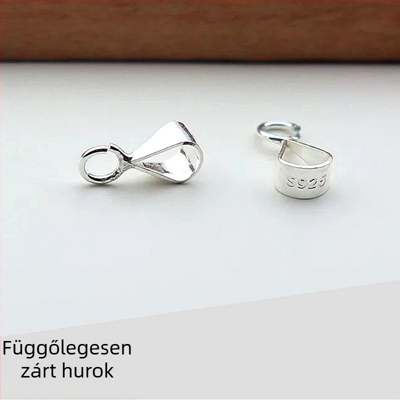 S925 Sterling ezüst – dinnyemag alakú csatoló, nyitott-zárt DIY ékszerhez (lánc és karkötő)