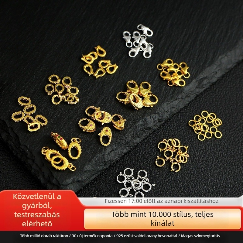 925 Sterling ezüst Lobster kapocs DIY ékszerkészítéshez – kis méret, színálló bevonat