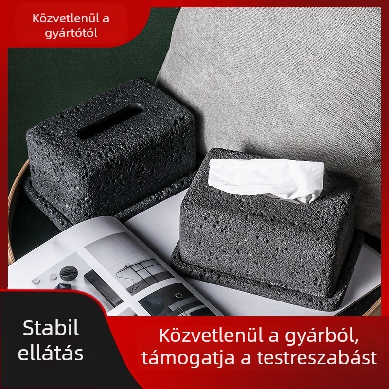 Skandináv stílusú betonból készült zsebkendő-doboz étkezőasztalra és a nappaliba — modern, sokoldalú