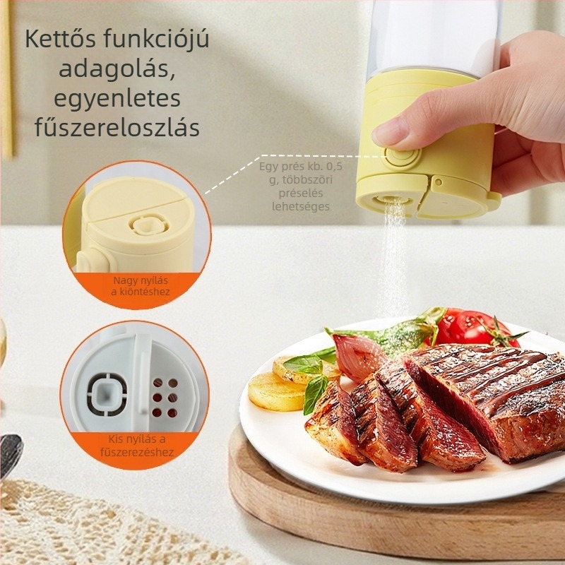 Üveg fűszertartó – konyhai multifunkcionális sótartó és tároló, nedvességbiztos zárás