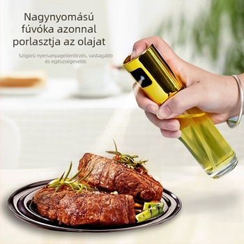 Üveg olajspray palack zárható fedéllel, konyhára és grillsütőhöz, nyomásos permetező, csepegésmentes