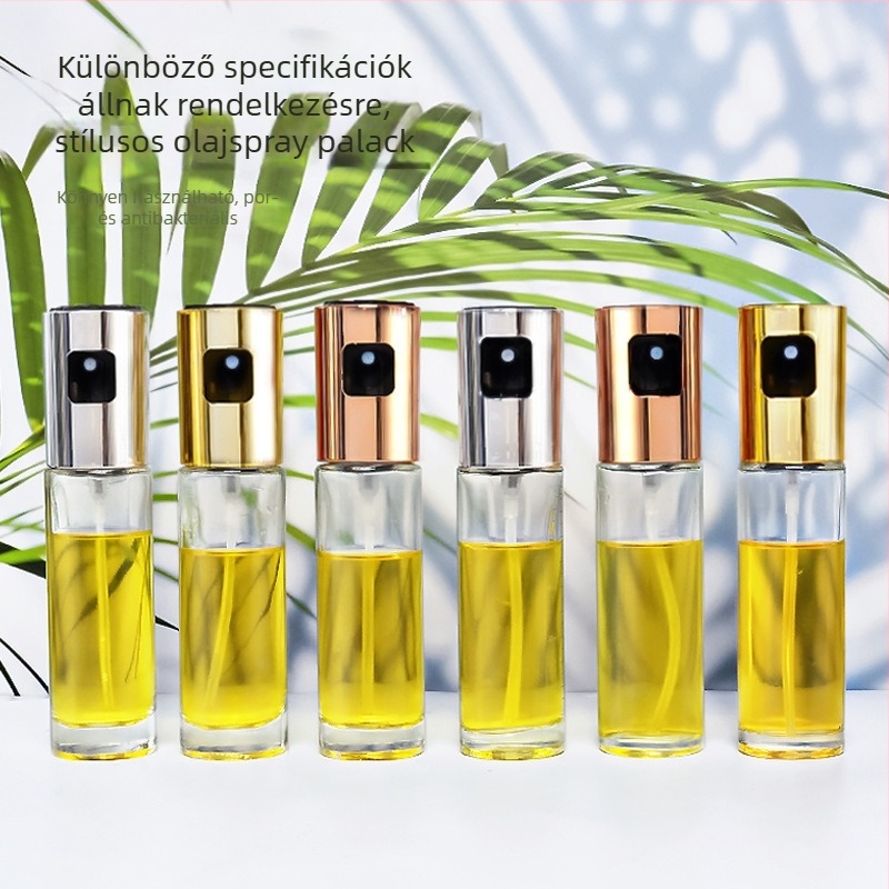Üveg olajspray palack zárható fedéllel, konyhára és grillsütőhöz, nyomásos permetező, csepegésmentes