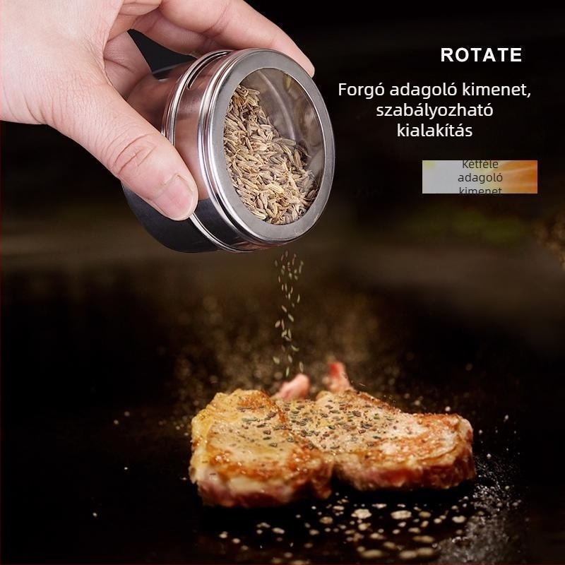 Rozsdamentes acélból készült átlátszó mágneses fűszertartó készlet konyhához és grillhez, nedvességálló fűszertartók, 3/4/6 ízvariációk