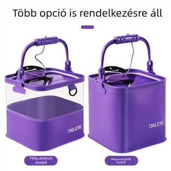 Átlátszó összecsukható halas vödör – élő halak számára, EVA anyag