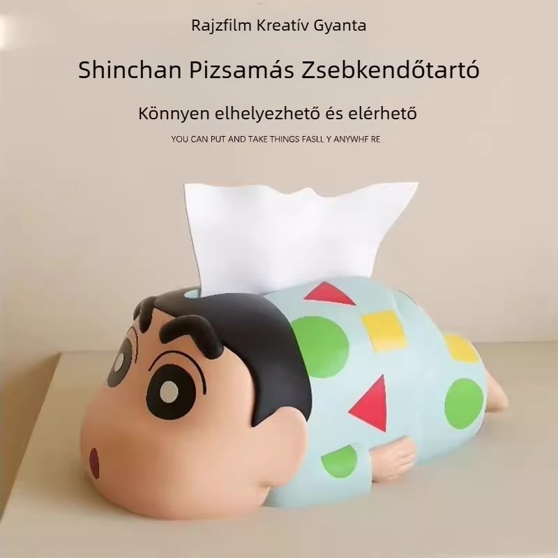 Crayon Shin-chan zsepiadoboz, aranyos karikatúra, multifunkcionális asztali dekoráció a nappaliba vagy hálószobába