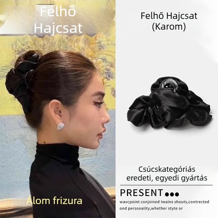 Felhő alakú pliszírozott csipesz a hajhoz – nagy méretű, elegáns női hajdísz, 2025 új stílus