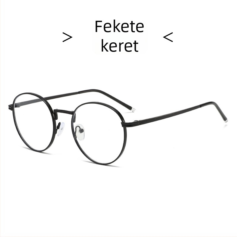 Ováls retro fémkeretes olvasószemüveg anti-kék fény védelemmel, felnőtteknek, uniszex, síklencsés