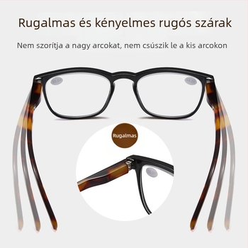 Új divatú női olvasószemüveg négyszögletes kerettel, retro ultra könnyű, kényelmes HD minőségű olvasószemüveg időseknek