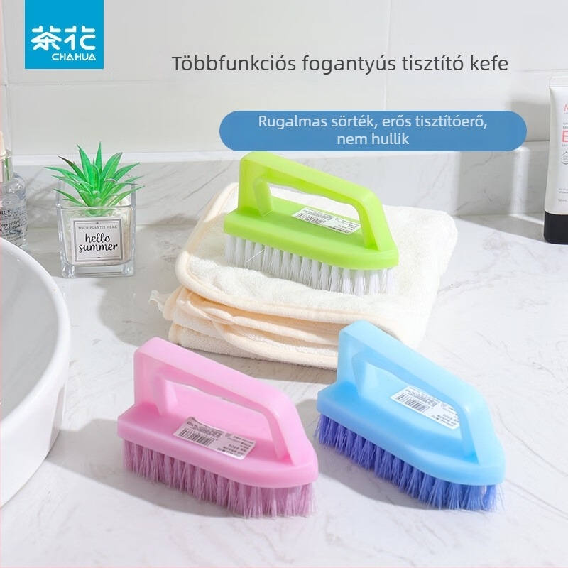 Chahua hosszú nyelű tisztító kefe — rugalmas, puha, ruhákhoz, cipőkhöz és mosdóhoz