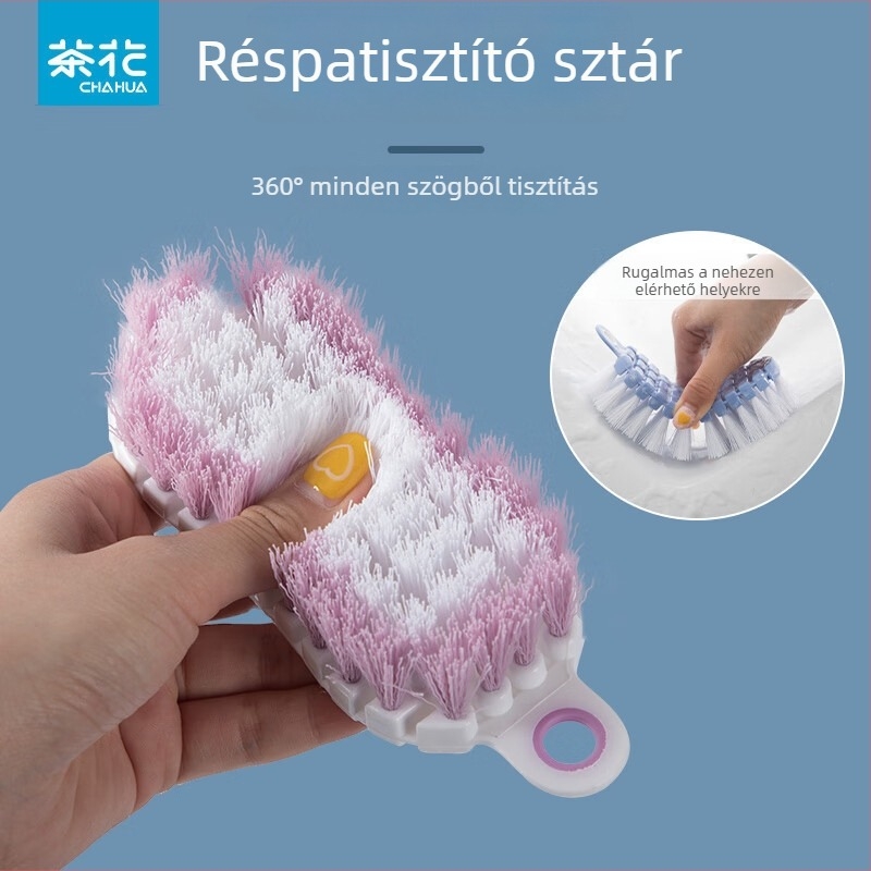Chahua hosszú nyelű tisztító kefe — rugalmas, puha, ruhákhoz, cipőkhöz és mosdóhoz