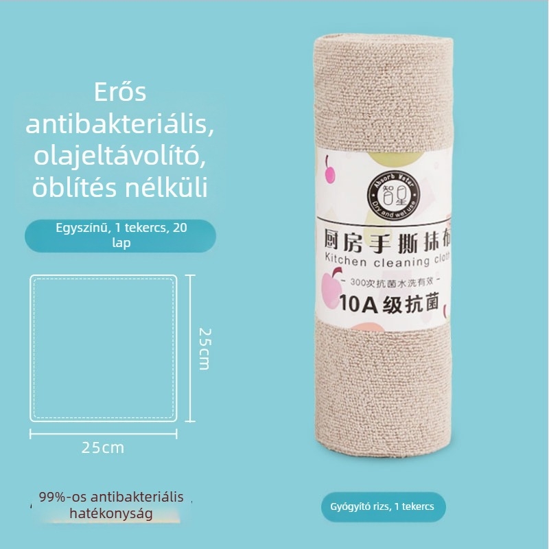 Antibakteriális mikroszálas konyhai tisztító kendő, rendkívül nedvszívó, foltot eltávolít, egyszer használható, kézzel téphető