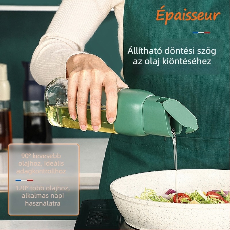 EXTTSEE üveg olajtartó automatikus gravitációs nyitófedelemmel, nagy kapacitású, konyhai olaj, ecet és szószok számára