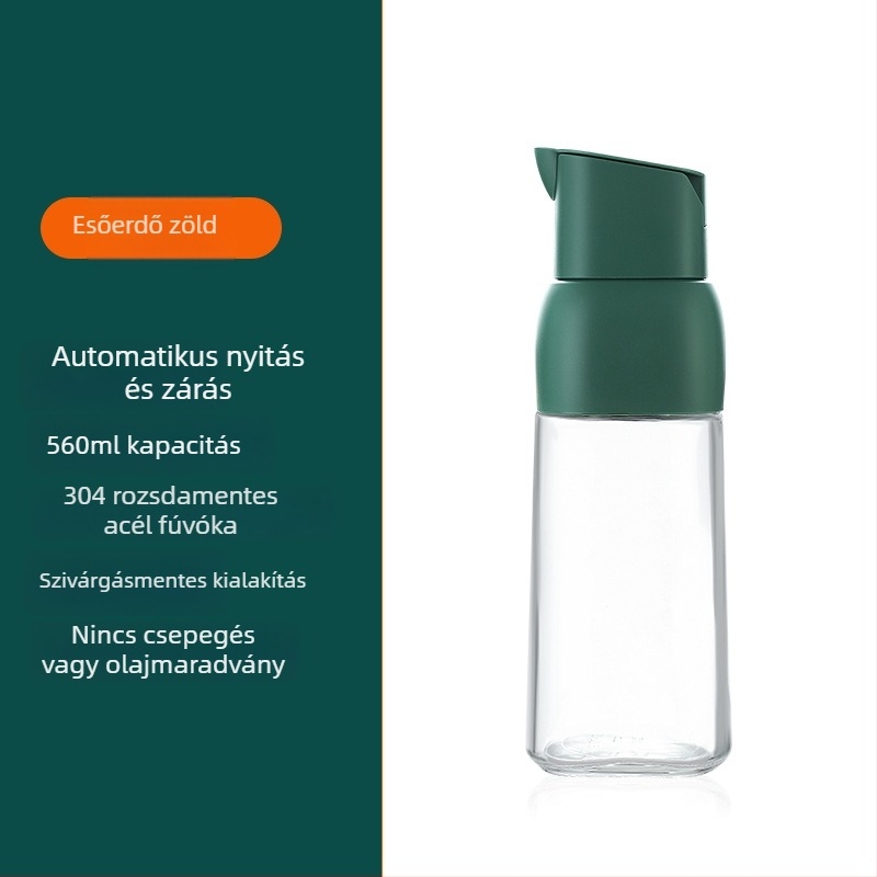 EXTTSEE üveg olajtartó automatikus gravitációs nyitófedelemmel, nagy kapacitású, konyhai olaj, ecet és szószok számára