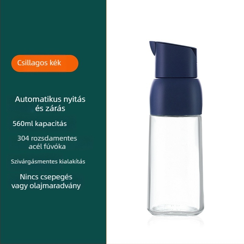 EXTTSEE üveg olajtartó automatikus gravitációs nyitófedelemmel, nagy kapacitású, konyhai olaj, ecet és szószok számára