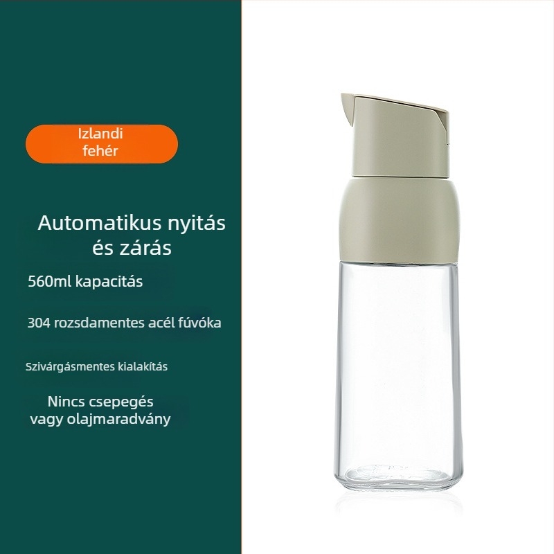 EXTTSEE üveg olajtartó automatikus gravitációs nyitófedelemmel, nagy kapacitású, konyhai olaj, ecet és szószok számára